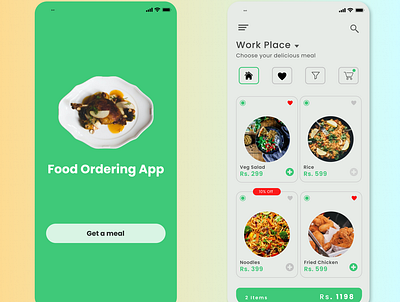 Fod ordering app design art branding design food order app graphic design illustration logo minimal ui um ux vector
