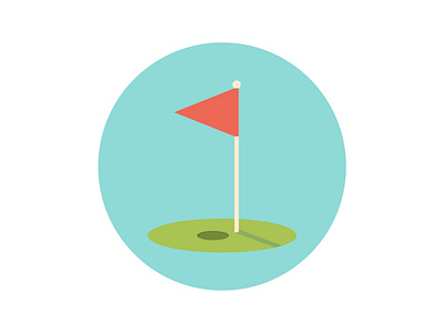 Golf Course art design flag flat golf graphicdesign icon illustration logo vector