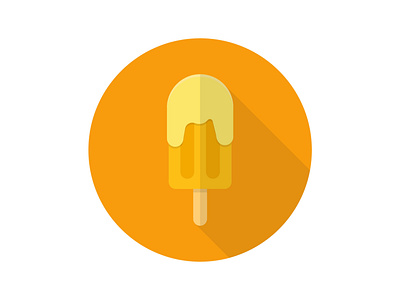 Orange Stick Ice Cream art cream design dessert flat graphicdesign ice icon illustration logo orange stick summer sweet vector