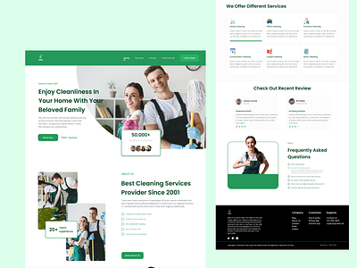 Cleaning Website cleaning website landing page ui design ux design website design