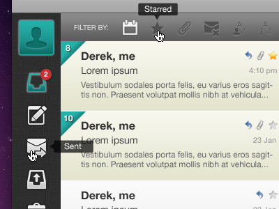 Mail client app design