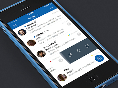 Sparrow for iOS7 [concept] app concept design inbox interface ios ios7 iphone mail mobile sparrow ui
