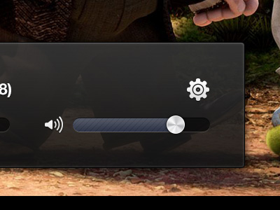 iPad Movie Player controls (Retina) app application bar button display ios ipad knob movie navigation pattern pause play player preview retina settings texture thumbnail view volume