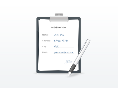Register Icon clip form icon pad paper pen register sign write writing