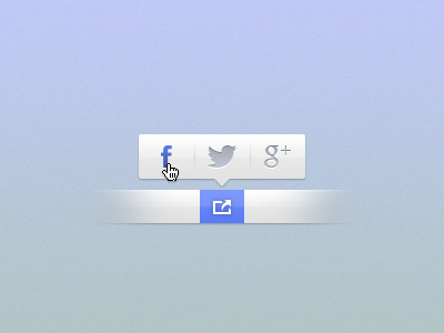 Share widget bar button clean facebook google hover interface plus popup share social twitter ui widget