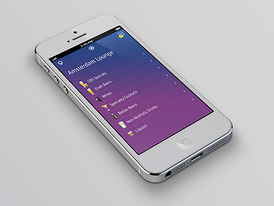 Drinks app bar blue cart colour drink flat icon ios iphone list menu minimal order purple settings venue