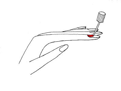 Hand brush fingers hand illustration nail polish