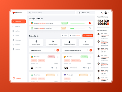FoxBoard | Project Management Dashboard | UI Design