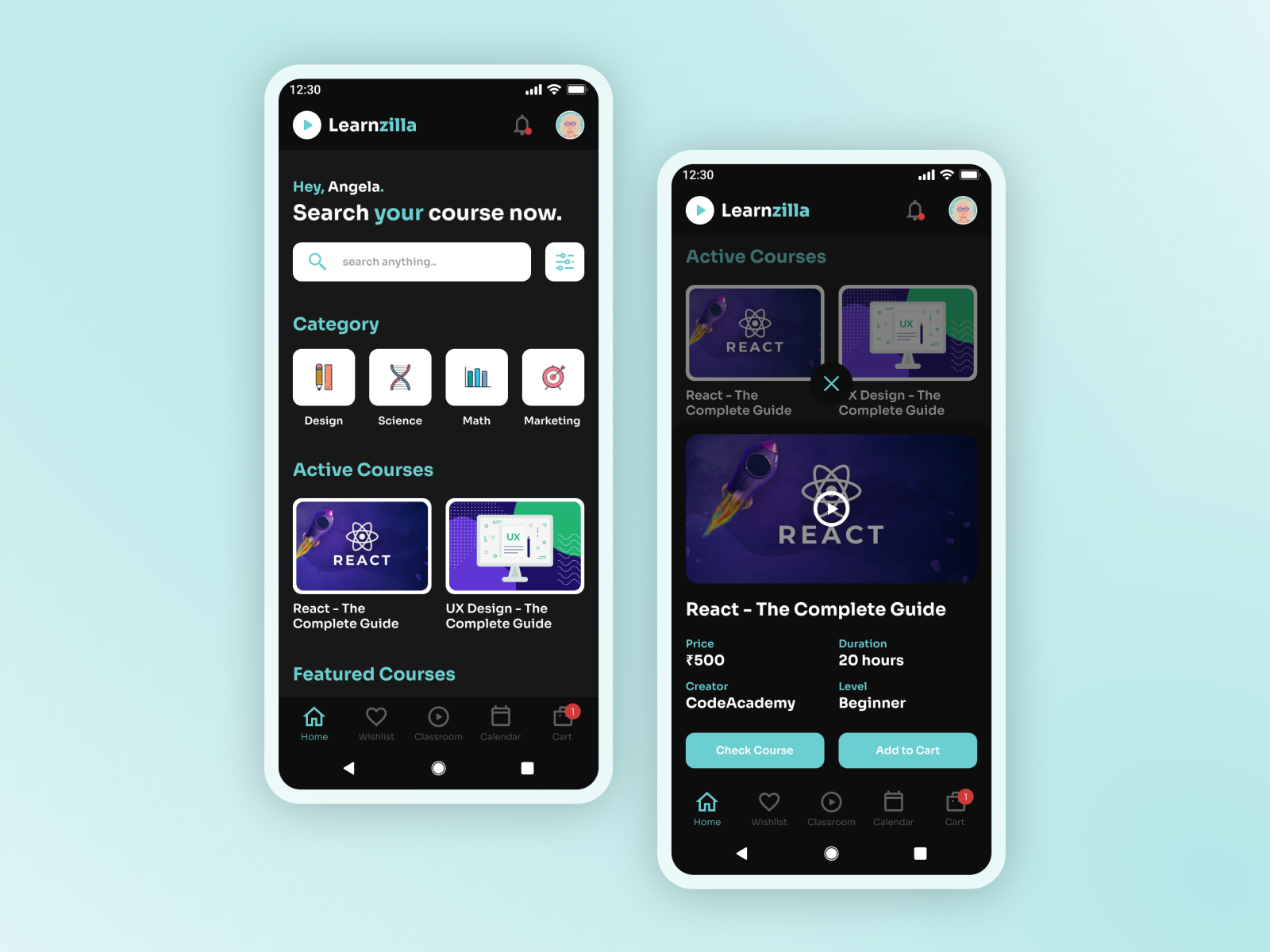 Learnzilla | Online Courses App | UI Design by Varun C Acharya on Dribbble