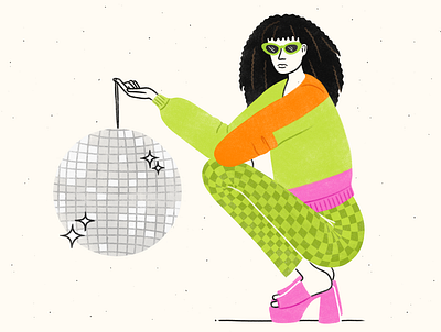 Let's Go Disco fashion illustration minimalist