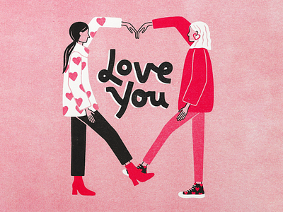 Love You Riso dalmatian fashion illustration riso