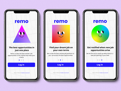 Remo App app design branding illustration mobile remote remote app remote job remote job app ui ux ux ui