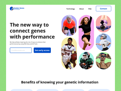 Biotech landing page biotech branding design genes logo medical medicine start-up startup ui web design