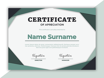 Shape Certificate Template careers certificate corporate diploma doctor flat fun geometric jobs phd school template