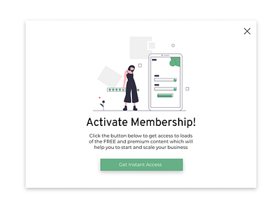 Membership Activation Modal account activation modal