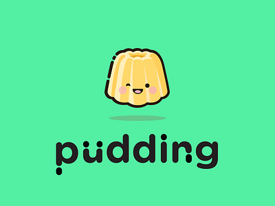 Pudding branding character design doodle food illustration