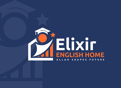 Elixir English Home ab hadi brand branding business logo education elixir english graphic design home institute logo logo logo design vector
