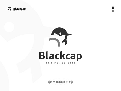 Blackcap Bird Logo ab hadi animal bird bird hade logo bird logo blackcap bird brand brandidentity branding design graphic design lettermark logo minimalist monogram logo peace professionallogo vector