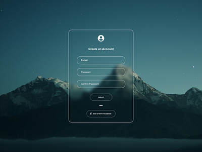 Glassmorphic Sign-up page glassmorphic glassmorphism register ux web