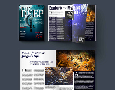 Magazine Mockup The Deep blue color design magazine magazine cover magazine design mock up typography