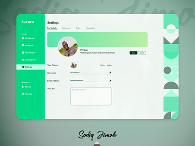 Settings Page - Desktop dailyui design figma product design ui