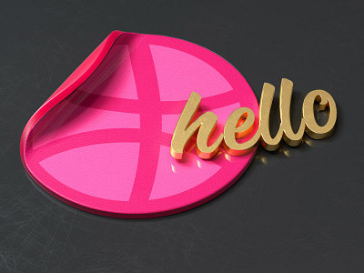 Hello Dribbble 3d c4d design hello dribbble illustration octane typography