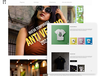 ANTI Store clothing fashion landing page ui ux web design website design