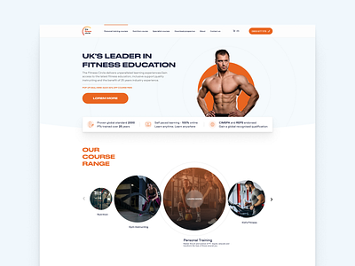 Landing page for fitness courses clean concept courses fitness landing page ui