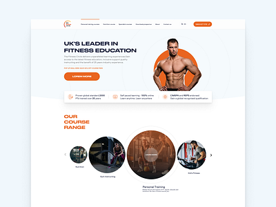 Landing page for fitness courses