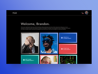 Hue Content Dashboard app design diversity lms ui ux web