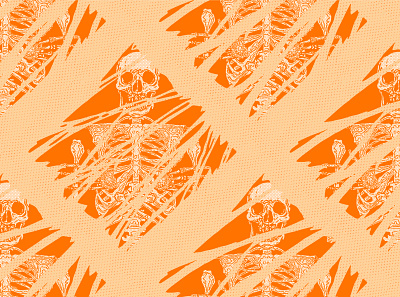 Horror Human Skeleton Pattern, Vector design illustration pattern art pattern design retro skeleton vector vector illustration vectorart vintage