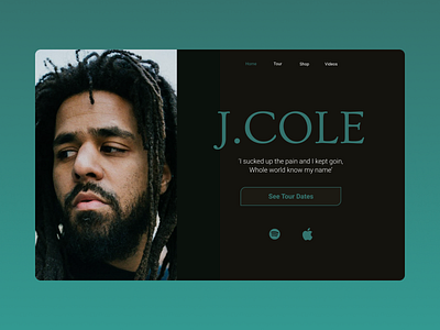 J Cole Landing Page artist branding design front end graphic design hiphop jcole landing page music rapper singer ui ux web design