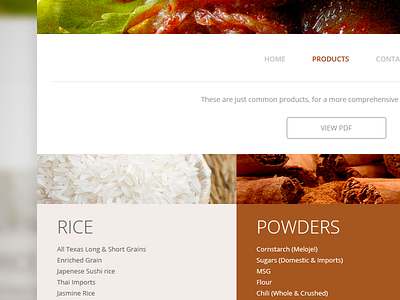 ABCFoods product page design food menu product site web website