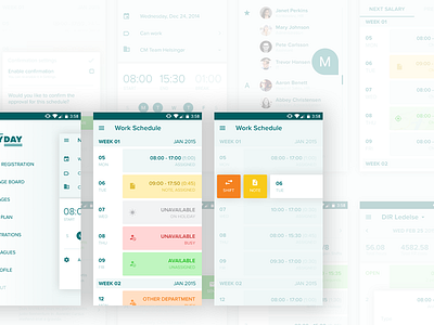 Payday - Mobile App (Android & iOS) android app application calendar design google ios material mobile schedule task work