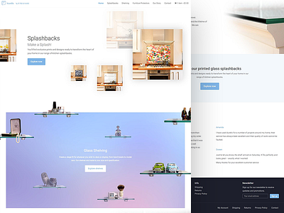 Aurello - Splashback glass store aurello ecommerce gradient landing page minimal shop site store web