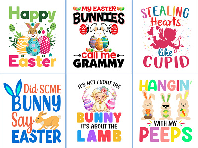 Happy Easter T-Shirt Design Bundle