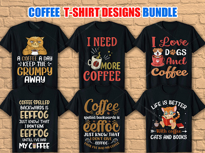 Coffee  T Shirt Designs Bundle - 2