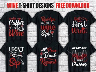 Wine T-Shirt Design Bundle Free Download