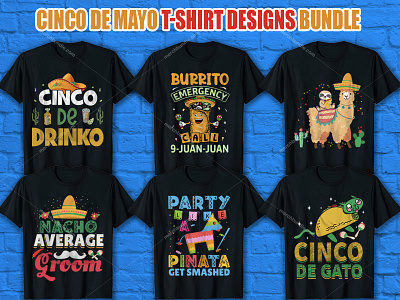 Cinco De Mayo T-Shirt Designs Bundle by Shohagh Hossen on Dribbble