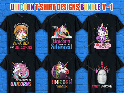 Unicorn T-Shirt Design Bundle