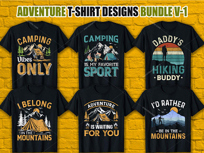 Mountain T Shirt Designs Bundle
