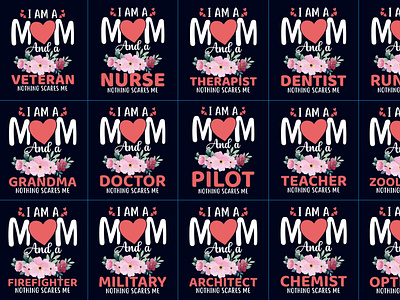 I am a Mom And a Nurse T-Shirt Design Free Download.