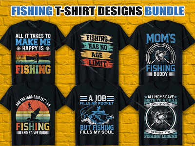 Fishing T-Shirt Design Bundle by Shohagh Hossen on Dribbble
