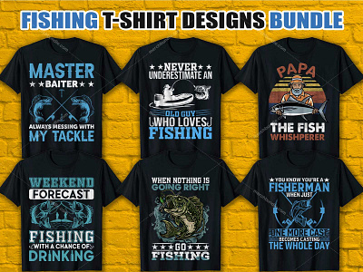 Fishing T-Shirt Design Bundle by Shohagh Hossen on Dribbble