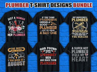 Plumber T-Shirt Designs Bundle animation design graphic design illustration logo logo design merch by amazon plumber plumber t shirt design. retro t shirt design t shirt t shirt art t shirt design t shirt design ideas t shirt design vector t shirt designer ui design vector design vintage vintage t shirt design