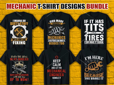 Mechanic T-Shirt Designs Bundle