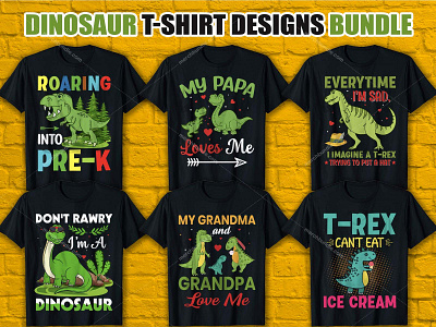 Dinosaur T-Shirt Design Bundle