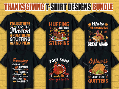 ThanksGiving T-Shirt Designs Bundle