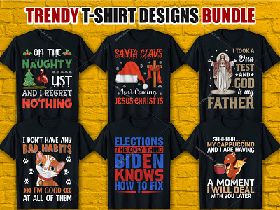 Merch By Amazon Trendy T-Shirt Design Bundle