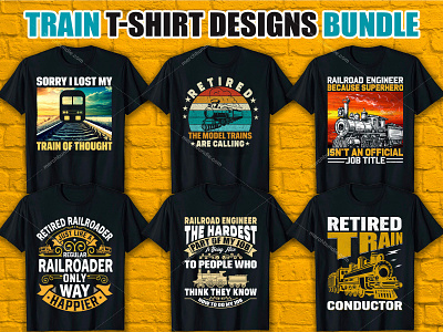 Train/Railroad T-Shirt Design Bundle